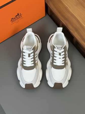 Hermes 顶级 -Size ：39-44 38，45定做 2025Ss HermèS 爱马仕 早春新品 Kiddy兔系带休闲运动鞋小牛皮拼接，精品级别，打造 - 点击图像关闭