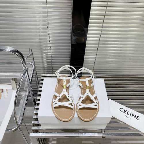 顶级版本 春夏最新赛琳复古时髦罗马凉鞋 New Celine*赛琳 凉鞋 各大网红同款的凯旋门凉鞋经典又百搭 种草推荐夏天搭配袜子 简直绝绝子了复古的点上带上了