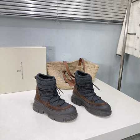 高品质出厂 ！小众潮牌顶级品质！Brunello Cucinelli BC 2024ss秋冬松糕厚底袜筒短靴、马丁靴系列新品！ 强推 显高又显腿的绝绝子短靴～～ - 点击图像关闭