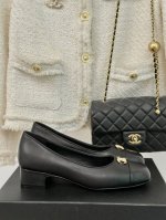 厂价 Chane*｜小香24P新品 双c粗跟单鞋！ 鞋面采用进口小羊皮 内里踮脚均为丝绸羊皮 意大利进口牛皮大底 跟高：3.5Cm Size：35-39 40