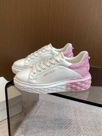 490Jimmy Choo 周仰杰 25Ss春夏新款 Diamond 运动鞋 休闲鞋 采用品牌元素防钻石多面切割塑形立体感十足 鞋底采用品牌闪粉覆膜工艺闪闪发光 - 点击图像关闭