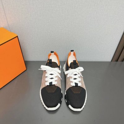 出厂：女400男430独家顶级版本 Hermes爱马*仕24Vs春夏新款情侣运动休闲鞋系列 经典运动风格+英伦拼色设计，经典耐看！原版倒模楦型，极致1:1形体，