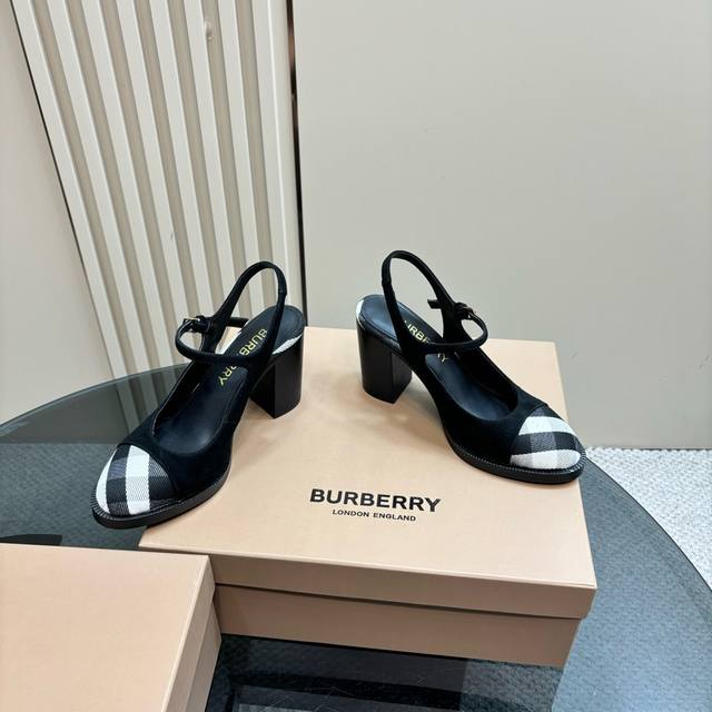 高版本400 Burberryy巴宝莉2025春夏最新独家推出复古优雅知性风格 高跟鞋 Burberry博柏利英国奢侈品牌，典藏米色，原版1:1复制，贴身弹力针