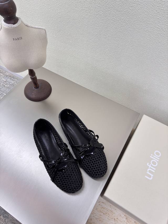 un精品 大网孔 系列 小众设计师25发布会新款 单鞋 可爱头 黑色网孔 单鞋 Untitlab 面料选用小牛漆皮 透气网布 内里舒适羊皮里 原版可回收材质收腰