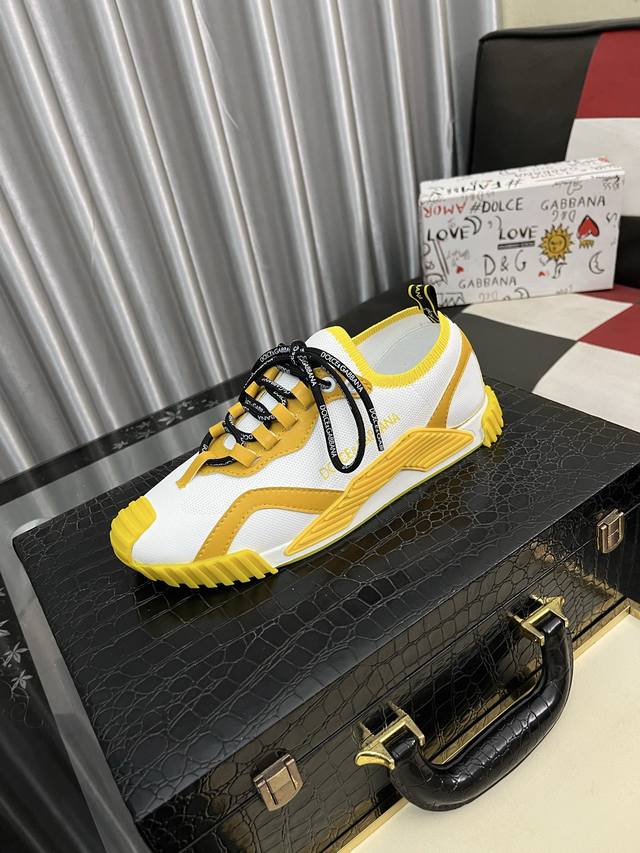 调工厂P价 男装男鞋 运动原单 Dolce&Gabbanadg男士运动休闲鞋。顶级专柜原单货。 原版进口牛皮 多种材质拼接设计进口牛皮内里 牛皮垫脚原版Tpr弹