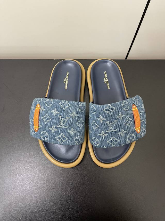 louis Vuitton 路易威登 Lv专柜同步25Ss夏季新款拖鞋 牛仔丹宁款 慵懒感穿搭Bi备 开始期待夏天Denim Girl码住，实用，百搭，又好穿