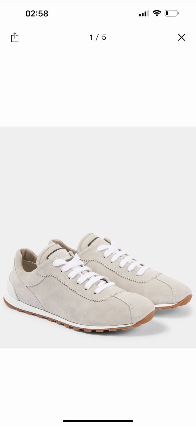 bc礼物早春新品]Brunello Cucinelli 女士小牛皮拼接休闲运动鞋 舒适百搭 装饰镶珠运动鞋 鞋面：一比一复刻高丝光、牛皮拼接特殊材料 搭配五金链
