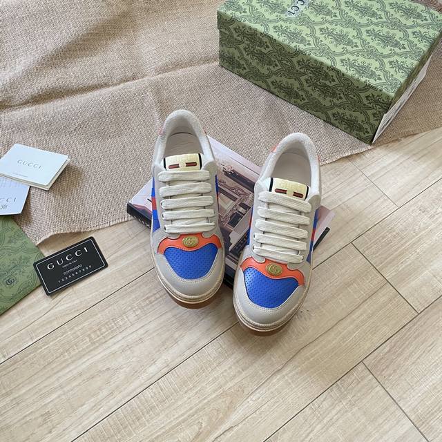 出厂： Gucci 古驰2025顶级专柜 代购系列 官网上新 全球同步 古驰顶级情侣脏脏鞋 情侣鞋 古驰情侣 Gucci鞋控 小红书热搜常客 情侣穿搭Oot D