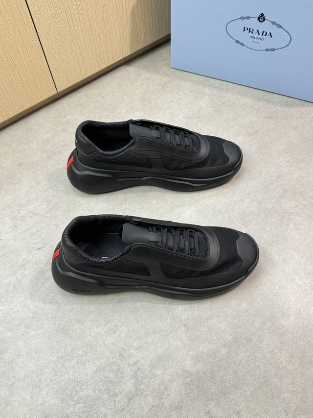 prada 普拉达 -高端品质 原单休闲运动鞋 -鞋面 纳帕小牛皮 品牌高丝光帆布布匹 鞋身热切工艺 -内里 品牌帆布 -大底 超轻Tpr 橡胶 双色成型大底