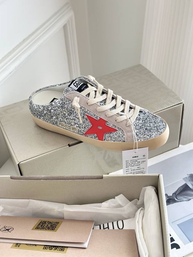 长期做货.订单询价 亮片红星半拖情侣款# Golden Goose Deluxe Brand 夏季新款Ggdb 半拖小脏鞋 snerkers系列鞋面原版定制牛仔