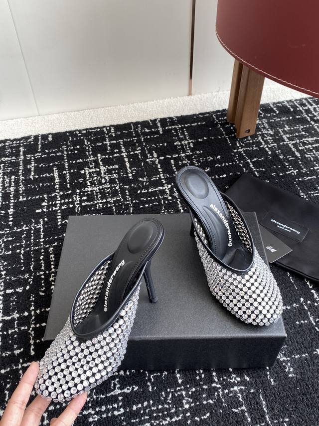 代购级 大王 25Ss 新款 Alexander Wang亚历山大王高跟鞋 女士奢侈品Alexande* Wang 原版1:1的 凹凸感带按摩的鞋垫配上注胶 L