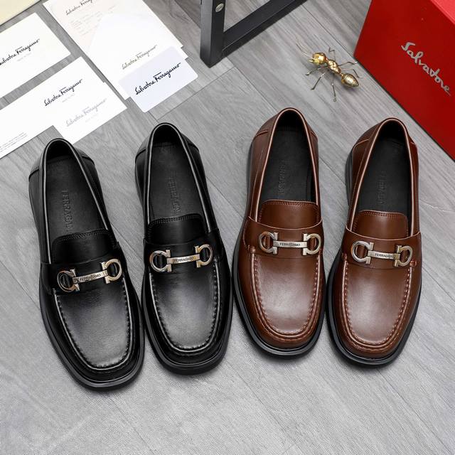 商品商标：Ferragamo 菲拉格慕 正装鞋 正码码数: 38-44 45.46订做不退换 商品材料：精选 头层牛皮鞋面 牛皮内里原版大底