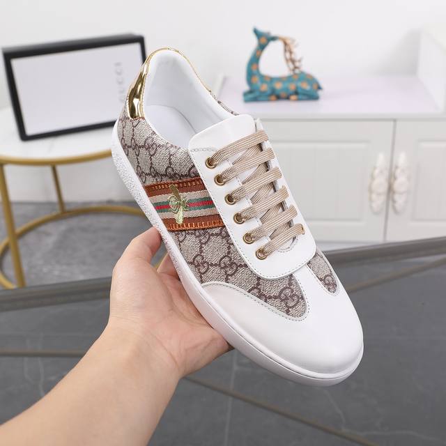 工厂P价 古奇新款来袭 高品质 Gucci 古驰专柜经典系列款 正品原版复刻进口小牛皮面料绵羊皮内里 原版定制大底 尺码: 38-44，定做45