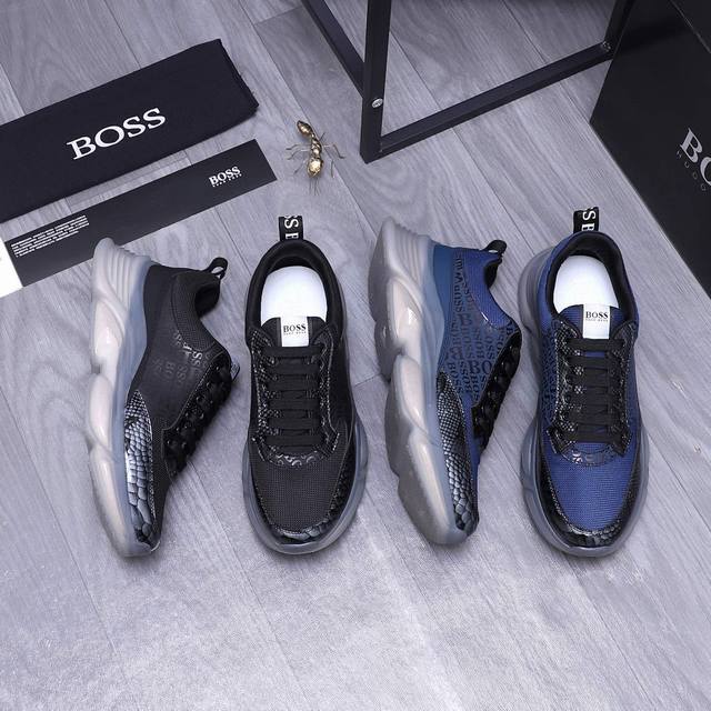 商品商标： ＢＯＳＳ 休闲鞋 正码码数: 38-44 45订做不退换 商品材料：精选牛皮拼接鞋面 透气网内里 橡胶复合大底