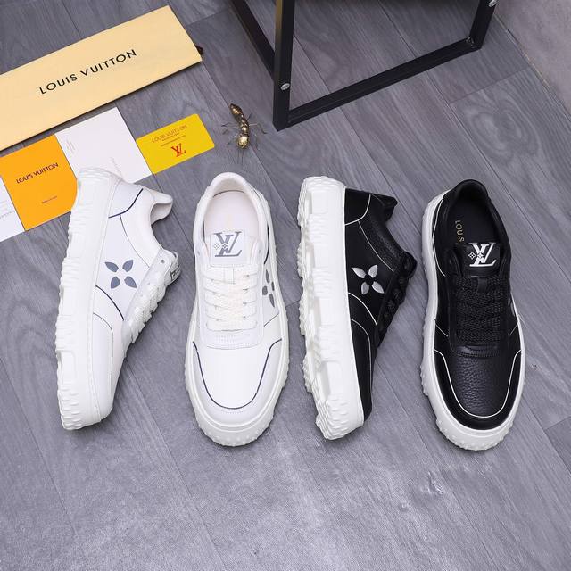 商品商标：Louis Vuitton 路易威登 休闲鞋 正码码数: 38-44 商品材料：精选 头层牛皮拼接鞋面 牛皮内里 原版Tpu大底