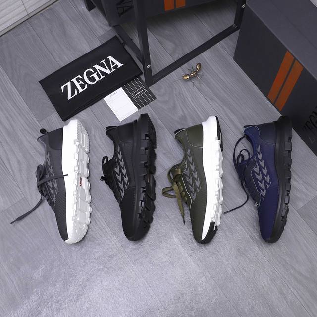商品商标：Ermenegildo Zegna 杰尼亚 运动休闲鞋 正码码数: 38-44 商品材料：精选飞织透气鞋面 牛皮鞋垫 原版大底