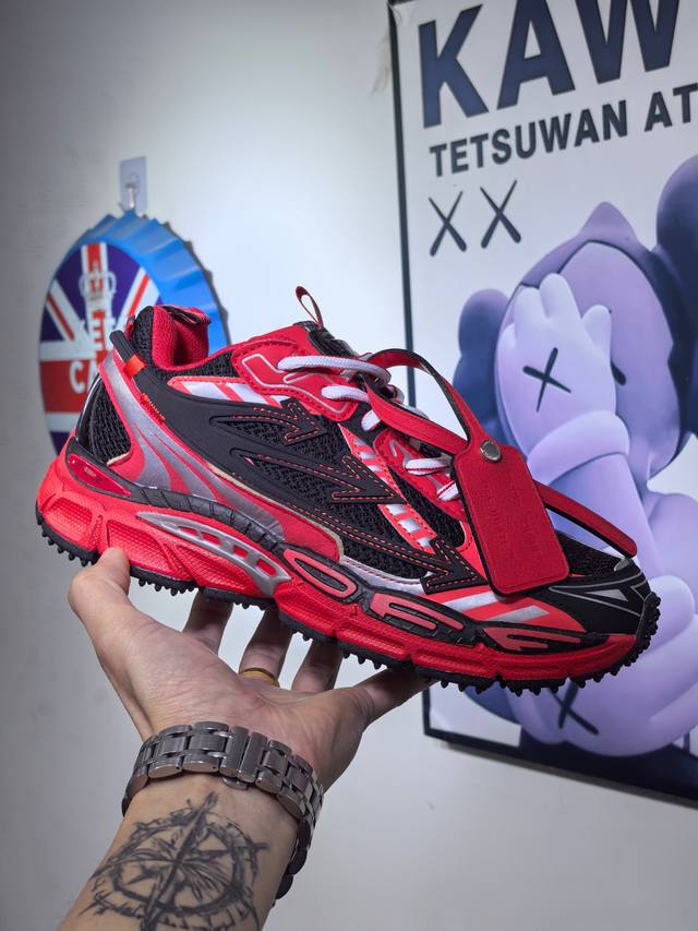 Off-White Be Right Back 圆头系带 舒适轻便 生活休闲鞋 老爹鞋 男女同款 红色。 尺码：36-45