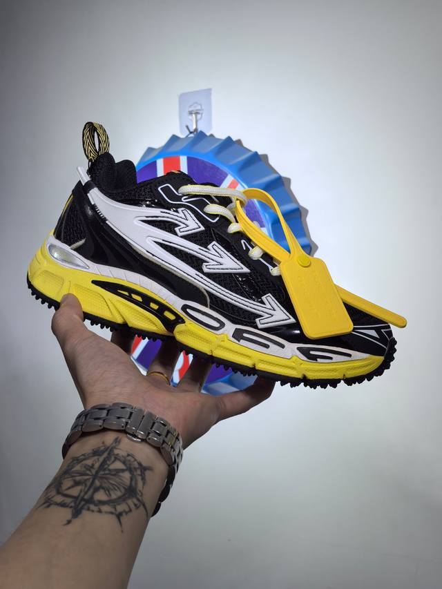 Off-White Be Right Back 圆头系带 低帮 生活休闲鞋 3Cm 男女同款 黑白黄。 尺码：36-45