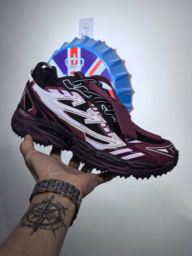 Off-White Be Right Back 圆头系带 低帮 生活休闲鞋 3Cm 男女同款 酒红色。 尺码：36-45