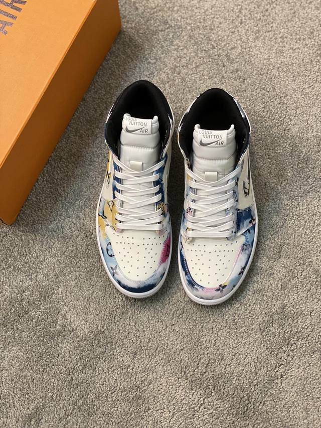 Lv联名。Nik Air Jorda 1 Low Aj1乔丹一代低帮经典复古文化休闲运动篮球鞋 拒绝公底 购置原厂同步原材料 都有细节还原98%原汁原味忠于原版