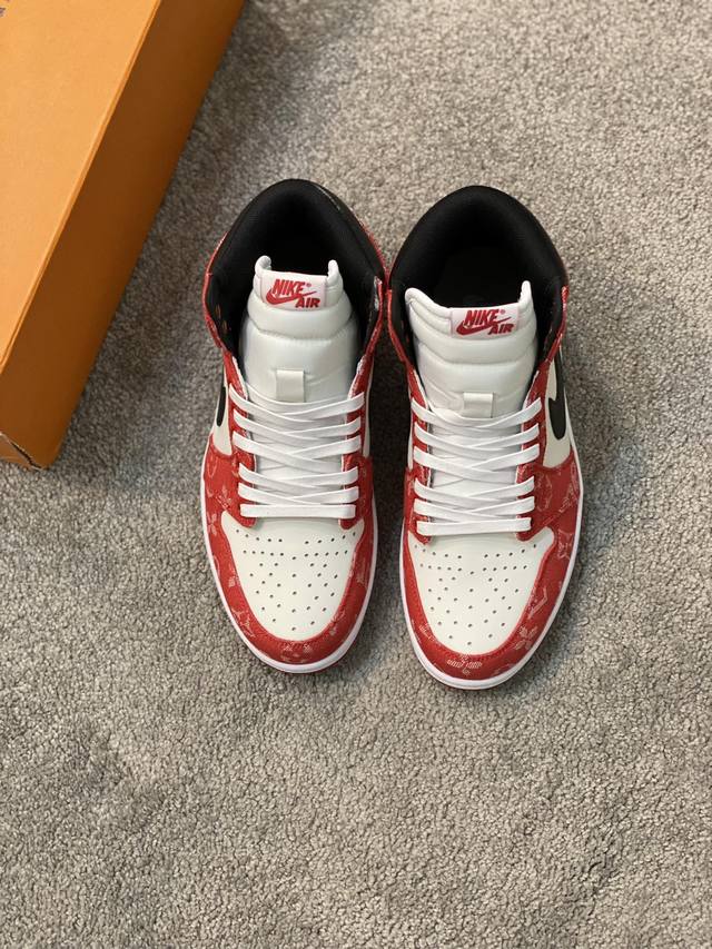 Lv联名。Nik Air Jorda 1 Low Aj1乔丹一代低帮经典复古文化休闲运动篮球鞋 拒绝公底 购置原厂同步原材料 都有细节还原98%原汁原味忠于原版