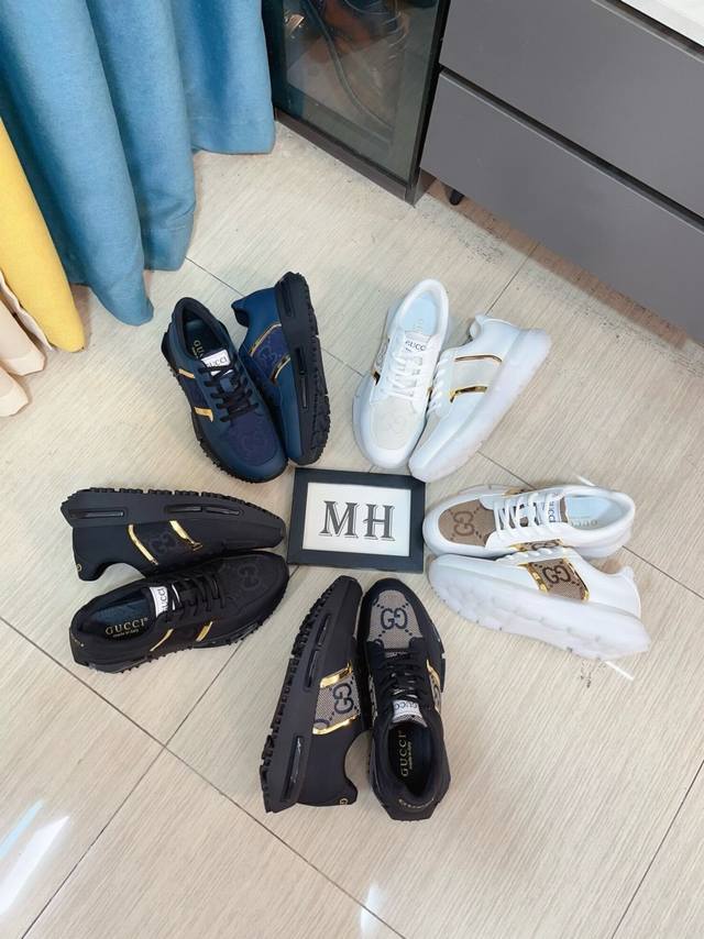 出厂价P Gucci 古奇新款系带休闲男鞋抢先上市，材料做工完胜市场所有版本 最高品质出货头层牛皮配进口原版穿孔材料真皮内里，私模软质大底，上脚舒适度高、进口专