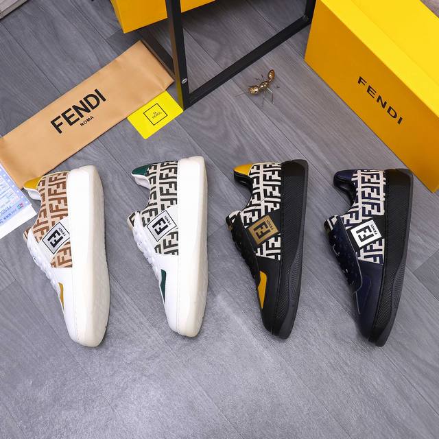 商品商标：Fendi 芬迪 休闲鞋 正码码数: 38-44 45.46定做不退换 商品材料：精选 牛皮拼接透气织布鞋面 皮内里 橡胶大底
