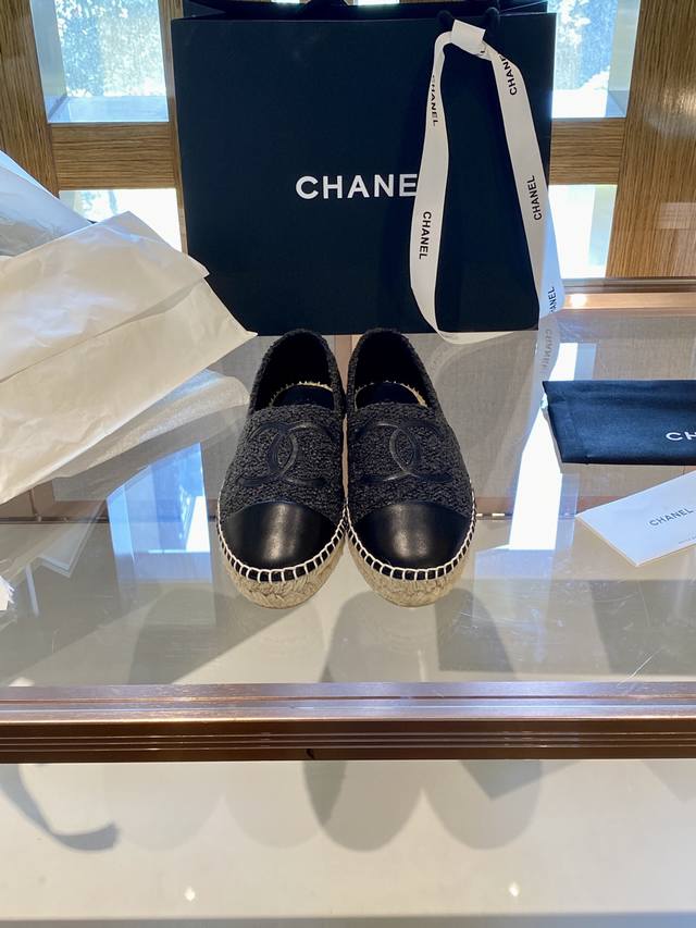 Chane* 春夏季新品 Espadrilles 渔夫鞋 小香经典版型！独家代购原版一比一品质！Hk海港城原版购入全程直播，原版一比一开发，绝对放心卖！ 呢子布