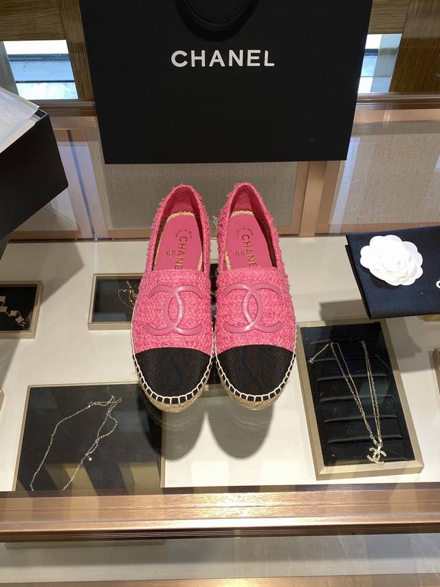 Chane* 春季新品 Espadrilles 渔夫鞋 小香经典版型！独家代购原版一比一品质！Hk海港城原版购入全程直播，原版一比一开发，绝对放心卖！ 呢子布款