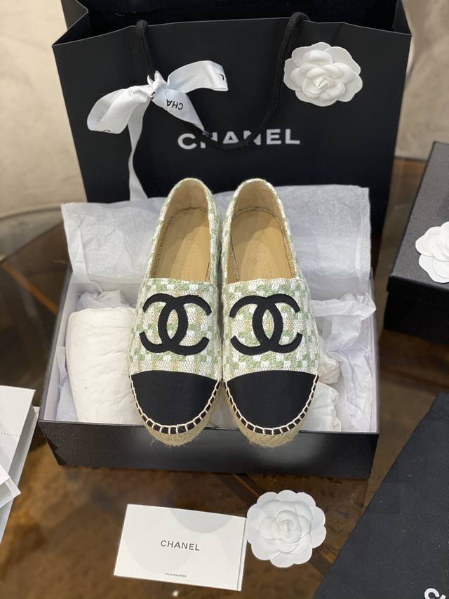 Chane* 新品 Espadrilles 渔夫鞋 小香经典版型！独家代购原版一比一品质！Hk海港城原版购入全程直播，原版一比一开发，绝对放心卖！ 呢子布款 细