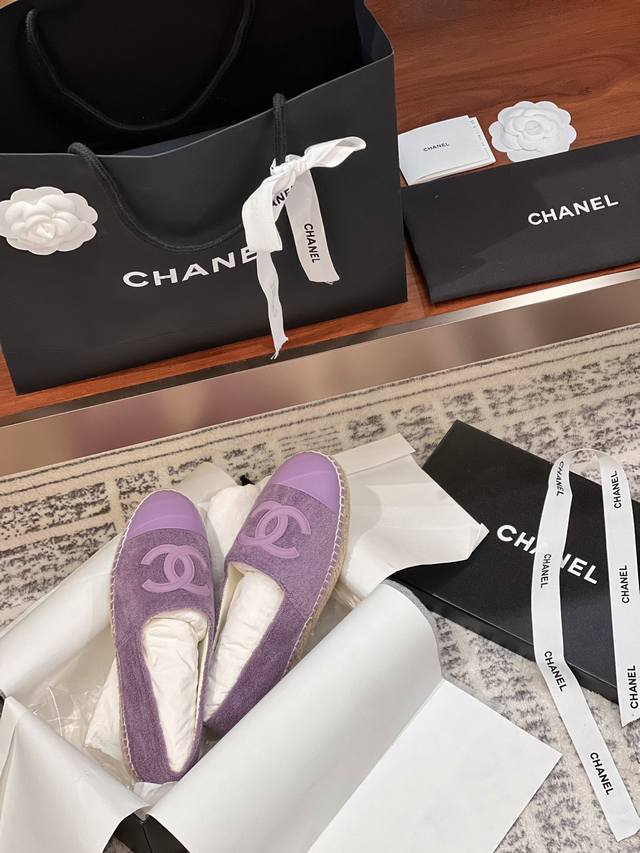 官网同步Chane* 24春季新品鞋底加厚升级版 Espadrilles 渔夫鞋 小香经典版型！独家代购原版一比一品质！香港海港城，深圳万象城，广州太古汇陆续多