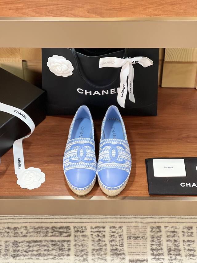 官网同步Chane* 24春季新品鞋底加厚升级版 Espadrilles 渔夫鞋 小香经典版型！独家代购原版一比一品质！香港海港城，深圳万象城，广州太古汇陆续多