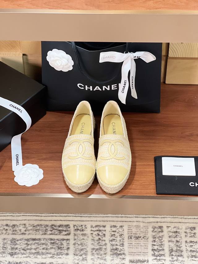 官网同步Chane* 24春季新品鞋底加厚升级版 Espadrilles 渔夫鞋 小香经典版型！独家代购原版一比一品质！香港海港城，深圳万象城，广州太古汇陆续多