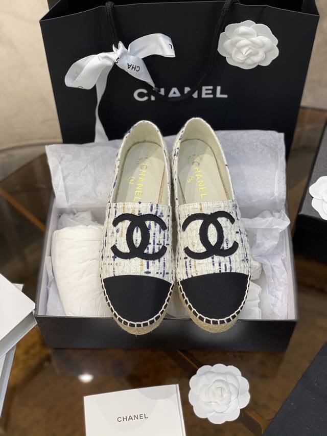 Chane* 春季新品 Espadrilles 渔夫鞋 小香经典版型！独家代购原版一比一品质！Hk海港城原版购入全程直播，原版一比一开发，绝对放心卖！ 呢子布款