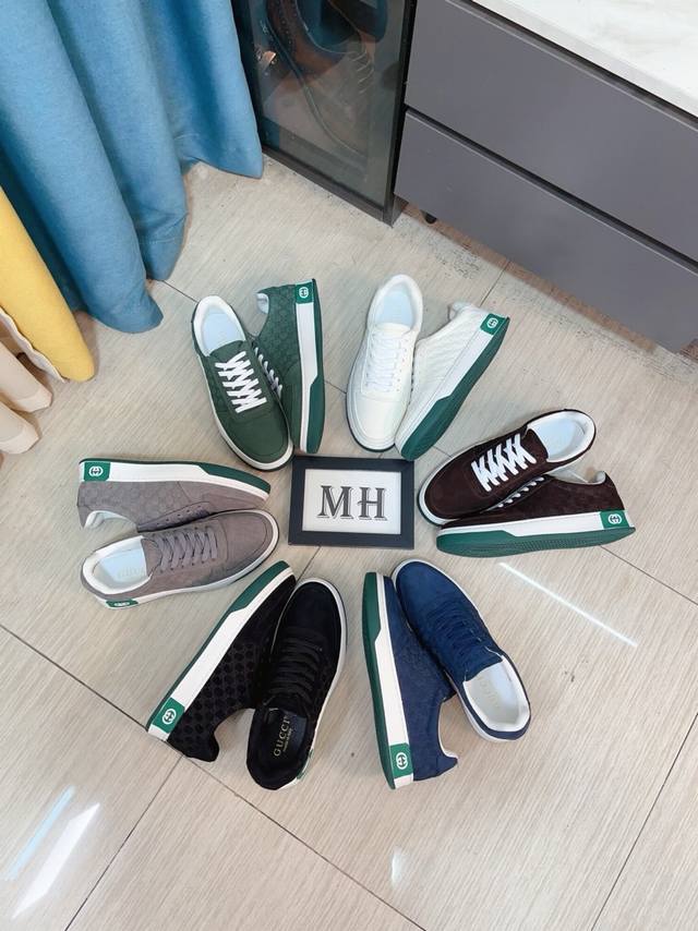 出厂价P Gucci 古奇 新款男鞋高端品牌，最新時尚休闲男鞋，潮流百搭之款，轻松运动风，鞋面意大利进口头层牛皮 真皮内里 加超精细做工。原版个性时尚橡胶耐磨大