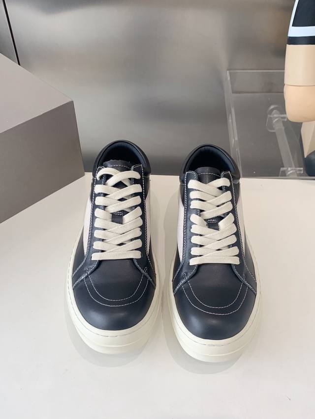 出厂 Rickowens 瑞克 欧文斯 厚底高街休闲板鞋 原鞋开发 独家私模大底 独家最大开发至46码 全套包装及配件 高端零售专供品质 区别市场货 纯手工打造