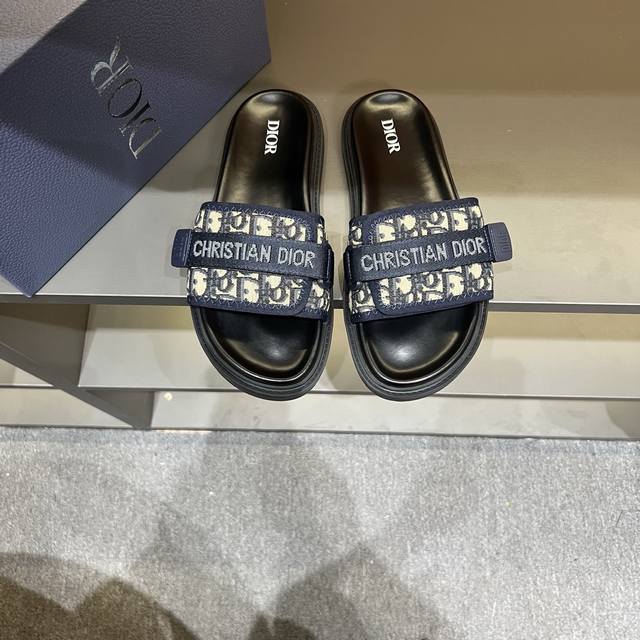 Dior Size:38-45 Dior迪奥 最新款H-Town 系列 Oblique 厚底 拖鞋 凉鞋 原版购入开发 做货 这款 Dior H-Town 凉鞋