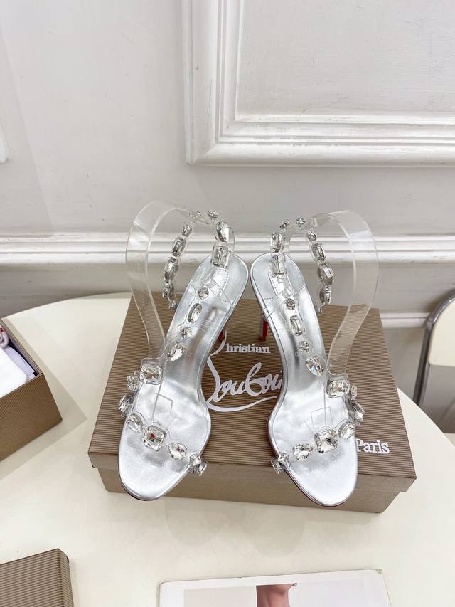 Christian Louboutin路铂廷Cl 红底鞋 25Ss最新Just Jewel透明带水晶钻高跟凉鞋系列，魅惑华丽的顶级硬货上新 Bs明星同款，平台主