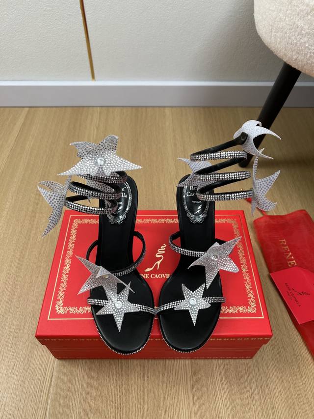 Rene Caovilla 芮妮乔薇拉 2025 Rc家2025早春新品 专柜最新经典款水钻蛇形缠绕高跟凉鞋系列 Rc除了好看一无是处的高跟鞋水钻蛇形绑带高跟鞋