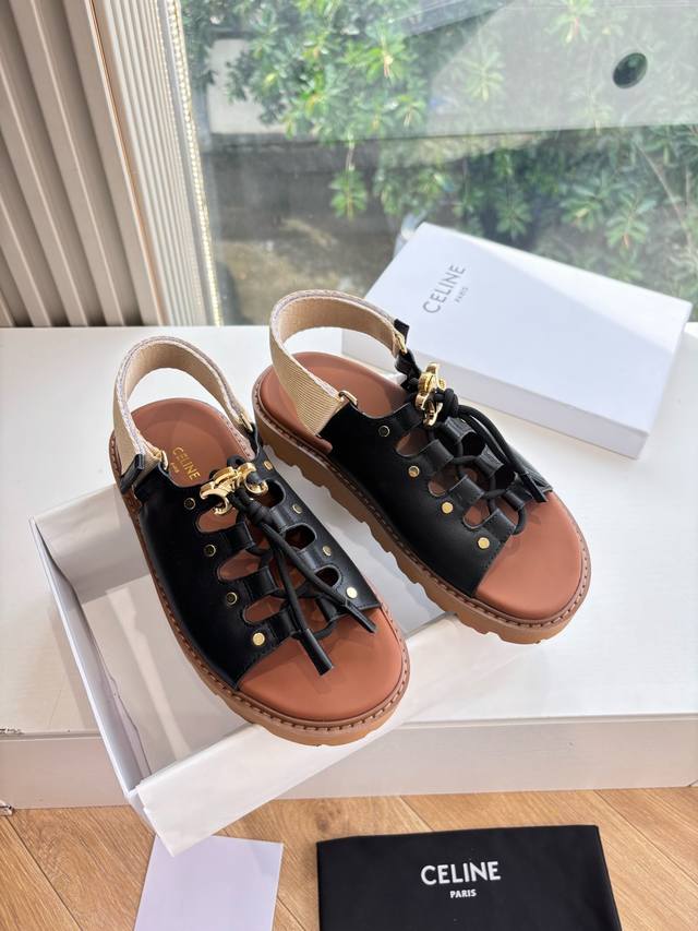 G039所见即所得代购级别Celine思琳赛琳Celine Runner 有Celine标志运动鞋侧面凹印鞋面压印Celine标志厚底面包鞋2025春夏新款女凯