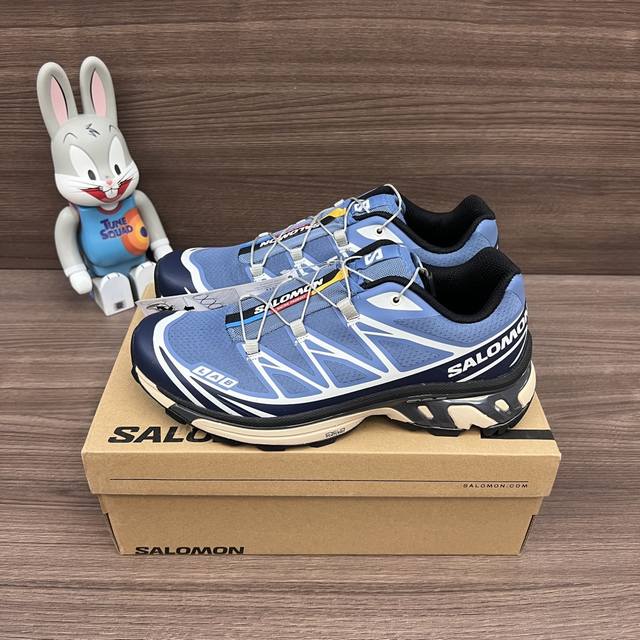 顶级版本Salomon萨洛蒙 Xt-6 复古潮流减震防滑耐磨 低帮 越野跑步鞋 男女同款 风尚千蓝。 货号: 473816 包装:全套得物配件加固飞机盒包装！