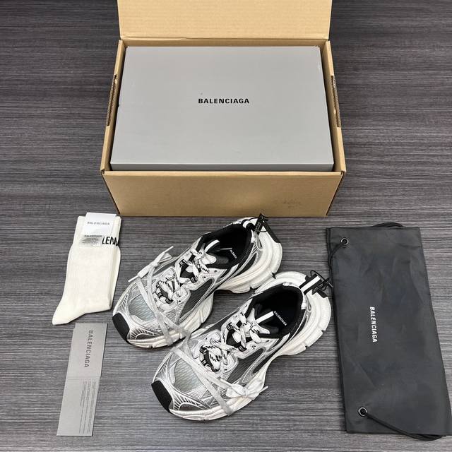 纯原版本Balenciaga Phantom Sneaker 巴黎世家全新做旧3Xl 十代做旧黑银潮流跑鞋 在延续 Track Trainer 户外轮廓和复杂鞋