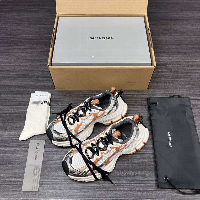 纯原版本Balenciaga Phantom Sneaker 巴黎世家全新做旧3Xl 白银橙做旧潮流跑鞋 在延续 Track Trainer 户外轮廓和复杂鞋面