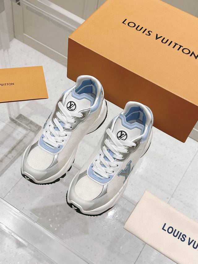 出厂价P 、顶级版本 Lv路易威登L家驴牌 爆款Run 55 运动鞋 网面 花卉 四叶草 休闲 Sneaker跑鞋 老爹鞋 原版购入开发 做货 本款 Run 5