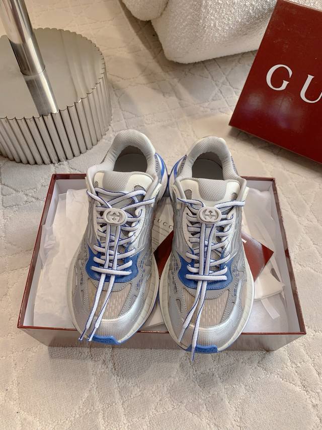 顶级版本 Gucc* 2.0 最新情侣款老爹鞋运动鞋 这款运动跑鞋又将是一代绝唱 采用科技网面 3D打印技术 Eva减震中底 内置碳板 Tpu组合大底 约4Cm