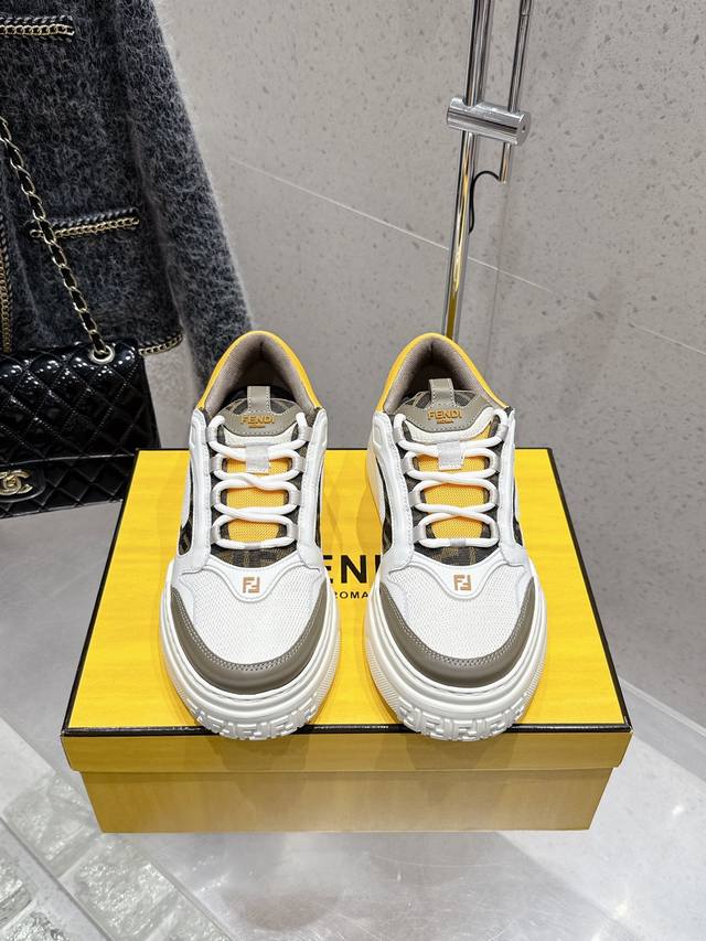 顶级版本 男款 Fendi 芬迪2025春夏新款厚底运动鞋男鞋休闲鞋整双鞋子采购Zp开发打造，全部定制材料，独家开模大底，细节全部对版出货，连包装也做到跟正品一