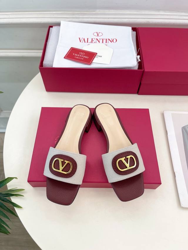 橙子出厂价P Valentino 华伦天奴 25Ss 2025春夏新品 Vlogo Signature 樱桃图案提花拖鞋 上新 Valentino Garava