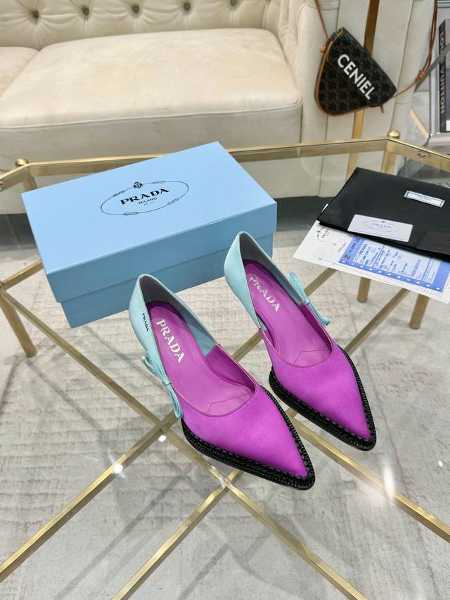 Pradr 普拉达 上新出厂价P 进口真皮底 220仿真皮底 Prad* Raf Simons X Aw 时装周最新最火T台走秀系列款 鞋面：进口真丝面 内里：