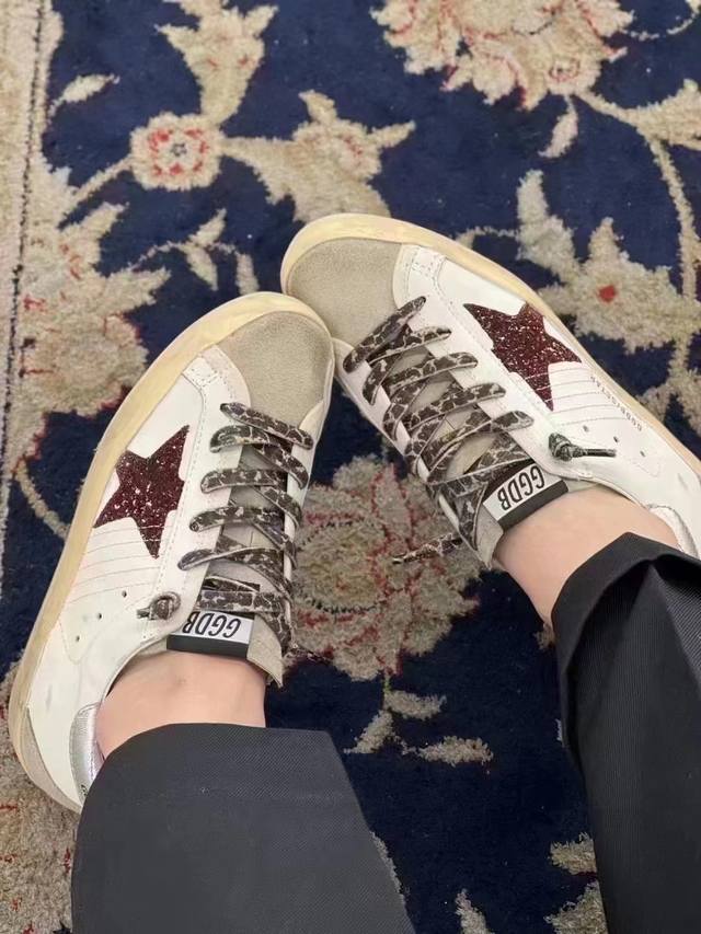 长期做货.订单询价 豹纹带银尾红星情侣款.原版复刻牛里高版本.低端勿扰！ 2025新款 Ggdb Star 小脏鞋黄金鹅脏脏鞋高版本男女情侣款单鞋Golden