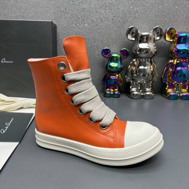 冲量价: 玫瑰红情侣款瑞克-欧文斯 Rick Owens 时尚休闲板鞋！官网热门单品 原版高端定制 ！市场最高版本极简主义的色彩运用与用心剪裁经典百搭首选！高品